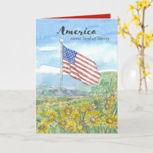 Tarjeta Bandera Americana 250 cumpleaños Día de la Indepen