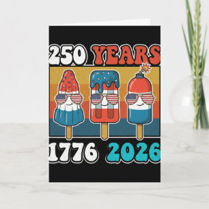 Tarjeta Bandera Americana 4 De Julio Vintage 250 Años 1776
