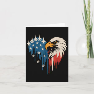 Tarjeta Bandera Americana Águila Calva Cazas Patriótico 4t