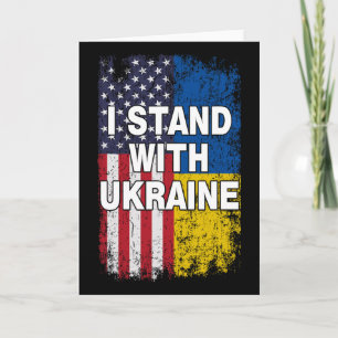 Tarjeta Bandera Americana Apoyamos Bandera De Ucrania Me P