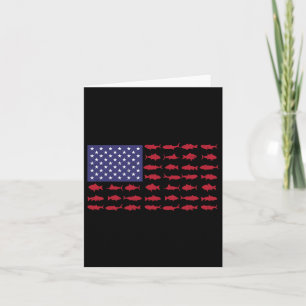Tarjeta Bandera Americana B Pesca Niño Chico Jóvenes Mujer