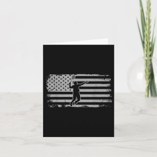 Tarjeta Bandera Americana Bádminton de Volante