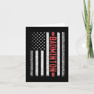 Tarjeta Bandera Americana Badminton Juega De Badminton 4 D