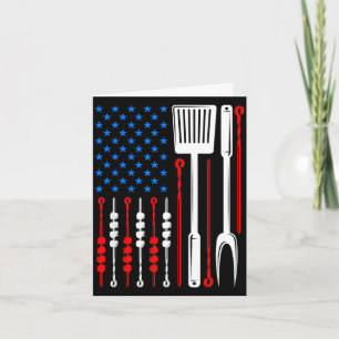 Tarjeta bandera americana barbacoa hijo papá esposo día de