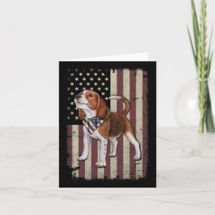 Tarjeta Bandera Americana Beagle Bandera Patriótica 4 De J