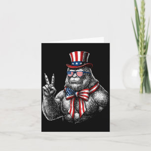 Tarjeta Bandera Americana Bigfoot Rojo Blanco Azul Patriót