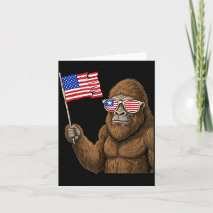Tarjeta Bandera Americana Bigfoot Rojo Blanco Azul Patriót