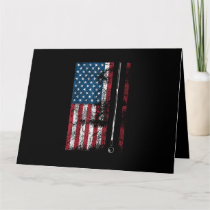 Tarjeta Bandera Americana Billiard Stick Cute Table Game F