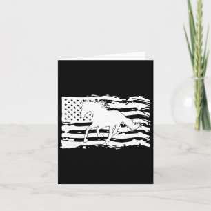 Tarjeta Bandera Americana Caballo Lover Patriotic Horsebac