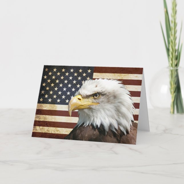 Tarjeta Bandera americana con Eagle (Anverso)