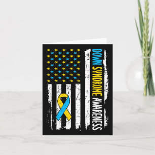 Tarjeta Bandera Americana Conciencia del Síndrome de Down 