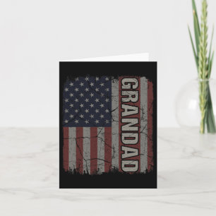 Tarjeta Bandera Americana de Abuelo Vintage Día del Padre