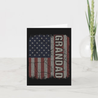 Tarjeta Bandera Americana de Abuelo Vintage Día del Padre