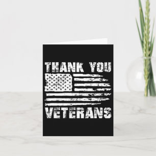 Tarjeta Bandera americana de agradecimiento a los veterano