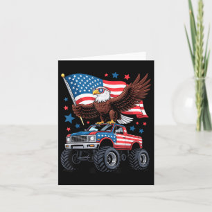 Tarjeta Bandera Americana De Águila Calva Feliz 4 De Julio