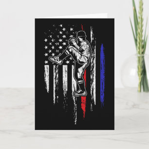 Tarjeta Bandera Americana De Béisbol Lanzador Usa Lanzamie