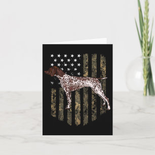Tarjeta Bandera Americana de Camuflaje German Shorthaired 