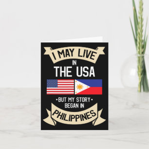 Tarjeta Bandera Americana De Filipinas Usa Filipinos Regal