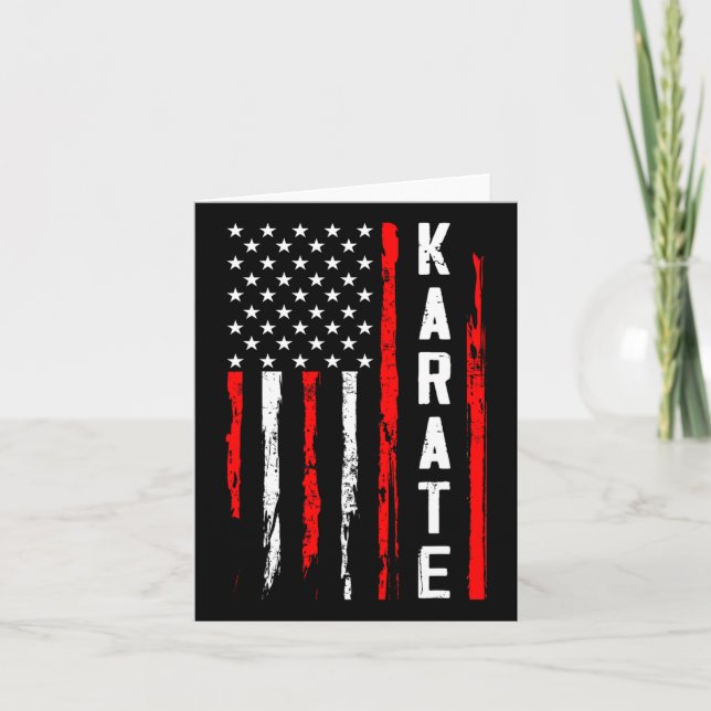 Tarjeta Bandera Americana De Karate (Anverso)