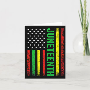 Tarjeta Bandera americana de la historia negra de Juneteen