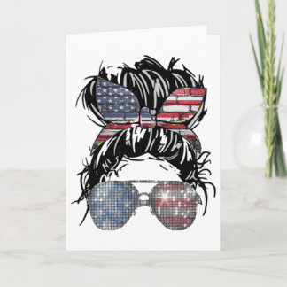 Tarjeta Bandera Americana De Peinado Desordenado Gles 4 De