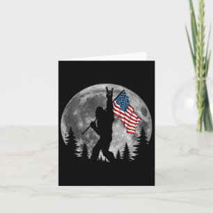 Tarjeta Bandera Americana De Pie Grande Sasquatch Patrióti
