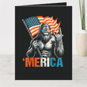 Tarjeta Bandera Americana de Roca Bigfoot Merica