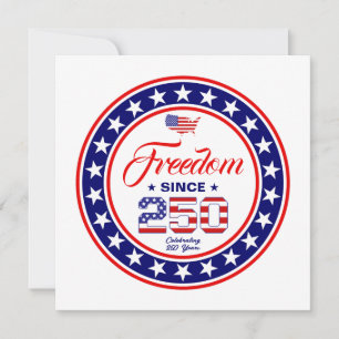 Tarjeta Bandera Americana del 4 de Julio Aniversario 250