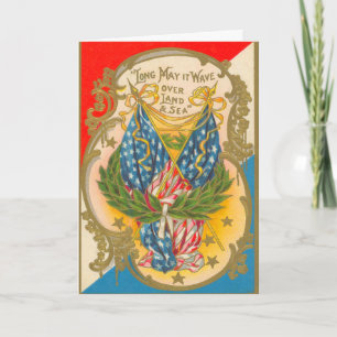 Tarjeta Bandera americana del vintage