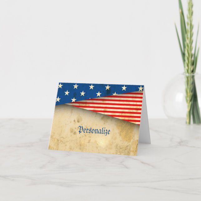 Tarjeta Bandera americana del vintage (Anverso)