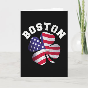 Tarjeta Bandera Americana Día de San Patricio Clic Boston