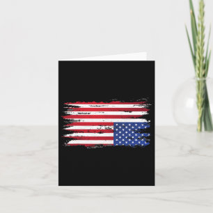 Tarjeta Bandera Americana Distorsionada al Revés Patriótic