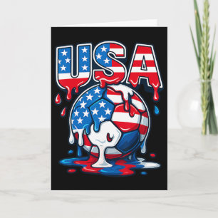 Tarjeta Bandera Americana En Balón De Fútbol Estilo Goteo