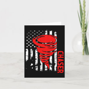 Tarjeta Bandera Americana Estados Unidos Tornado Cazador d