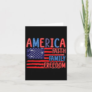 Tarjeta Bandera Americana Fe Familia Libertad 4 De Julio I