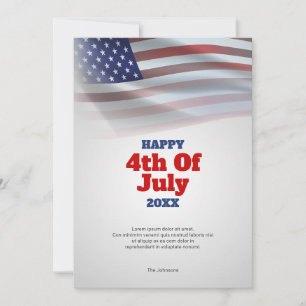 Tarjeta Bandera Americana Feliz 4 de Julio Saludo