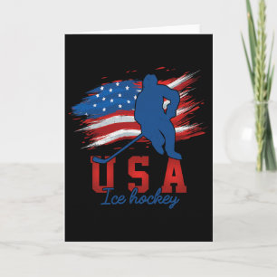 Tarjeta Bandera Americana Hockey Sobre Hielo 4 De Julio So