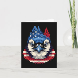 Tarjeta Bandera Americana Jay Azul Pájaro Patriótico Cara 