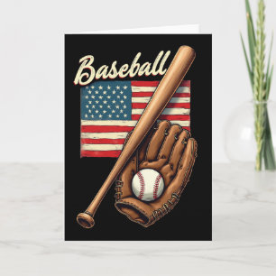 Tarjeta Bandera Americana Jugador de Béisbol Por Fanático