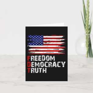 Tarjeta Bandera Americana Libertad Democracia Verdad Patri