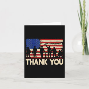 Tarjeta Bandera Americana Patriótica Gracias Veteranos