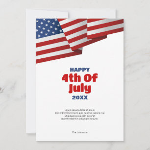 Tarjeta Bandera Americana Pop Art Feliz 4 de Julio de Cu