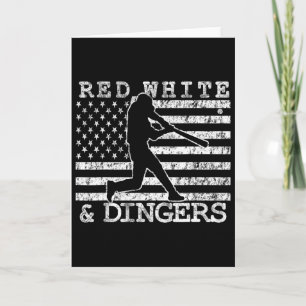 Tarjeta Bandera Americana Rojo Blanco Y Dingers Venden Reg