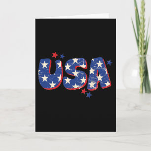 Tarjeta Bandera Americana Sasquatch Con Bigfoot Ovni Alien
