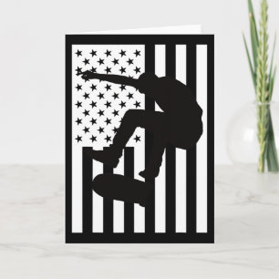 Tarjeta Bandera Americana Skateboarding Usa Bandera Skateb