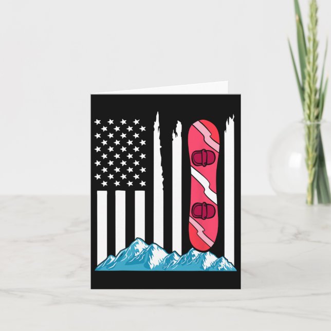 Tarjeta Bandera Americana Snowboard Gigantes de Snowboard (Anverso)