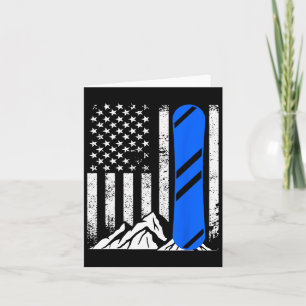 Tarjeta Bandera Americana Snowboarding Usa Flag Snowboarde