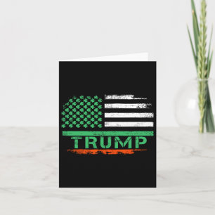 Tarjeta Bandera Americana Trump 45 47 Día de San Patricio