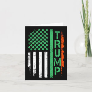Tarjeta Bandera Americana Trump 45 47 Día de San Patricio
