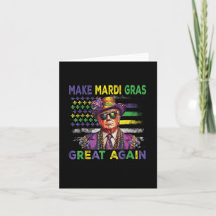 Tarjeta Bandera Americana Trump Hacer Mardi Gras Grande De
